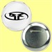 Button with Chrome Mirrored Surface, 3" diameter, Item # ABU30-109