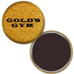Magnet with Reflective Gold Glitter, 2.25" diameter, Item # AMAB22-103