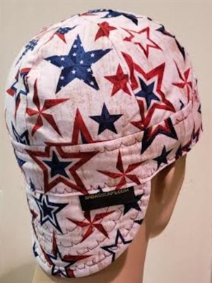 welding hat American stars USA red white and blue stars