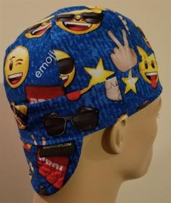 emoji blue welding hat