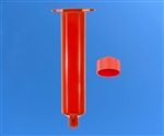 30cc Amber Syringe Barrel with red wiper piston