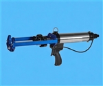 Handheld pneumatic dual cartridge gun 600ml 1:1 and 2:1 ratios. 300ml x 300ml; 300ml x 150ml; 300ml x 75ml