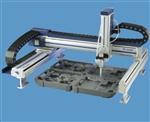 Gantry style 4 axis robot 600mm x 600mm work area.