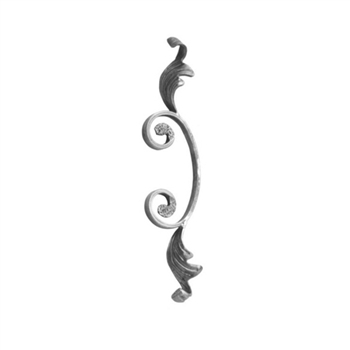 Scroll W/Forged Leaves 1/2 X 1/4" Matl  3-5/32 X 1