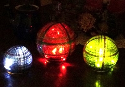 Plaid lighted Orbs