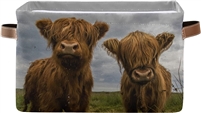 Highland Coo foldable storage bin