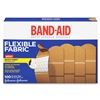 Band-Aid Adhesive Bandages Fabric Strip, 1" x 3", Flexible, Tan, 100/BX