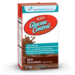 Boost Glucose Control Oral Supplement, Rich Chocolate Flavor, Ready to Use, 8 oz. Container, Carton, 27/CS