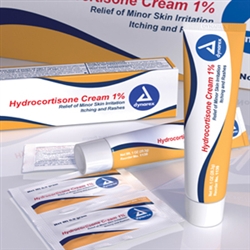 Dynarex, Hydrocortisone Cream, 1%, 0.9 gram foil pack, 144/BX, 12/CS