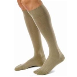 Compression Stockings For Men, Knee-High, Large, Khaki, Closed Toe, 1 Pair
