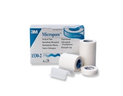 3M Micropore Medical Tape, Skin Friendly, Paper, 2" x 10 Yard, White, Non-Sterile, 6/BX