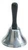 Handle Held Call Bell, Wooden Handle/Steel Bell, 4" High