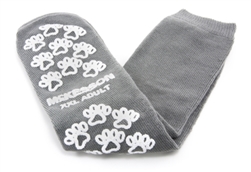 Slipper Socks McKesson Terriesâ„¢ Adult 2 X-Large Gray Above the Ankle, 1 Pair