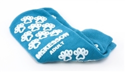 Slipper Socks McKesson Terriesâ„¢ Adult Teal Above the Ankle, 1 Pair