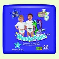 Diaper Wonder Training Pants, 3T-4T, Large, 26/PK 4PK/CS