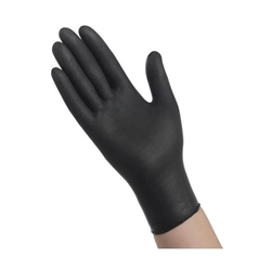 Ambitex Nitrile Exam Gloves, Heavyweight, 6mil Thick, Small, Black, 100/BX, 10BX/CS