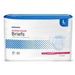 McKesson Super Plus Adult Incontinent Briefs, Tab Closure, Large, Disposable, Moderate Absorbency, 24/PK, 3PKS/CS