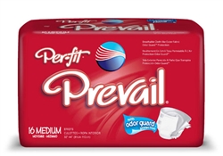 Briefs, Prevail, Per-Fit, Limited Mat Body Shaped, 32-44", Medium, Moderate-Heavy Absorbency, White, 16/PK 6PK/CS