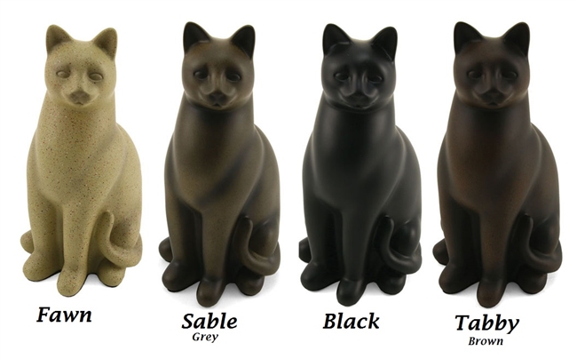 Elite Cat Cremation Urn | Black | Fawn | Sable | Tabby