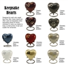 Keepsake Hearts Pet Cremation Urn | Slate | Raku | Pewter | Moonlight Blue | Crimson | Pearl