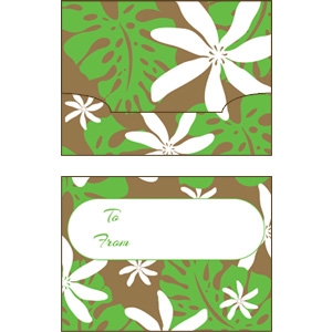 Monstera Nui Green/Gold Foil Gift Card Holder