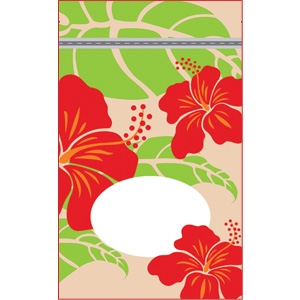 Hibiscus Nui Tan Large Stand Up Zipper Pouch