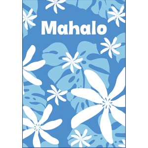 Monstera Nui Blue Mahalo Note Cards