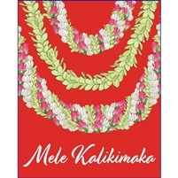 Rose Bud Lei Mele Kalikimaka Large Tote