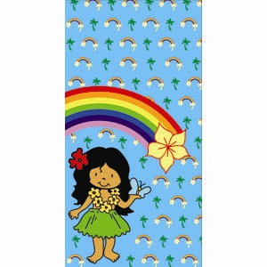 Hula Girl Rainbow Paper Sacks