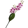 Artificial Real Touch Orchid - Double Spray with Leaves - Pink