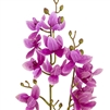 Artificial Real Touch Orchid - Triple Spray with Leaves - Purple