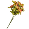 Artificial Silk Flowers Small Bunch Rose Bud - Orange