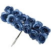 Artificial Silk Flowers Mini Rose Craft Flowers - Dark Blue