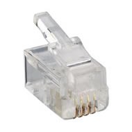 Modular Connectors, 4 Position/4 Contact RJ22 (4P4C) Handset, 100 Pieces, Item# 14-4P4C-100