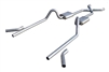 Pypes 1955 1956 1957 Chevy 2.5" Exhaust kit, Sedan/Hardtop, Crossmember Back, With X-Pipe