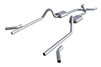 Pypes 1955 1956 1957 Chevy 2.5" Exhaust kit, Sedan/Hardtop w/ pocket kit, Crossmember Back, With X-Pipe