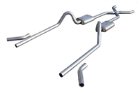 Pypes 1955 1956 1957 Chevy 2.5" Exhaust kit, Sedan/Hardtop w/ pocket kit, Crossmember Back, With X-Pipe