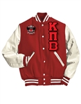 Letterman Jacket with Greek Letters and Crest