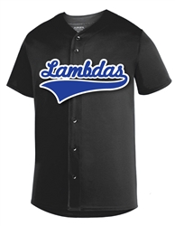 Micro Mesh Baseball Jersey with Split Front Baseball Script