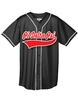 Micro Mesh Baseball Jersey w/ Piping and Split Front Baseball Script