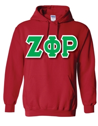 Pullover Hooded Sweatshirt with 6-Inch Greek Letters