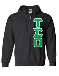 Zip-Up Hooded Sweatshirt</b> with <b>4.5-Inch Greek Letters