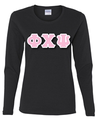 Long Sleeve T-Shirt with 4-Inch Greek Letters