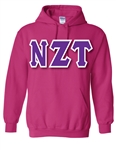 Pullover Hooded Sweatshirt with 6-Inch Greek Letters