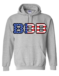 Pullover Hooded Sweatshirt Flag Overlay