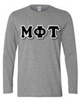 Long Sleeve Unisex T-Shirt with 4.5-Inch Greek Letters