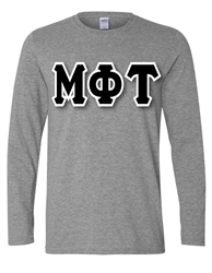 Long Sleeve Unisex T-Shirt with 6-Inch Greek Letters