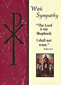 catholic sympathy card the lord is my shepherd I shall not want
