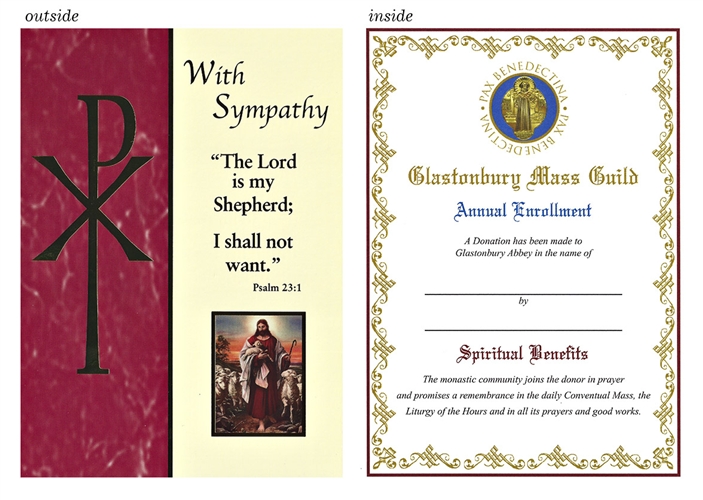 catholic sympathy card the lord is my shepherd I shall not want