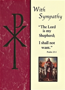 catholic sympathy card the lord is my shepherd I shall not want